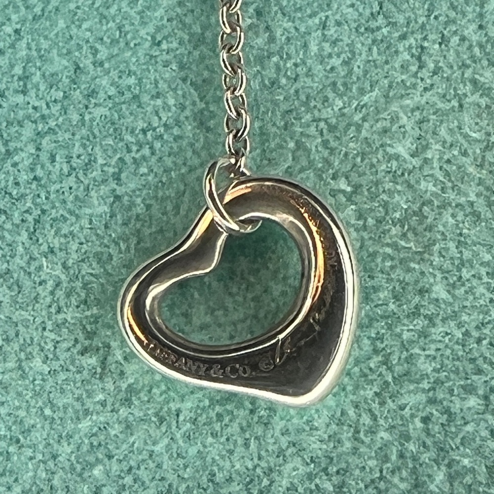 Tiffany & Co. Elsa Peretti Open Heart Drop Dangle Earrings Silver 925 (Single) - Picture 4 of 7